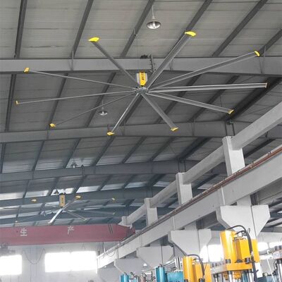 Fã de teto grande industrial de KCoolVent HB-A2500 HVLS para o grande espaço, motor da caixa de engrenagens 0.75kW, pás do ventilador da liga de alumínio